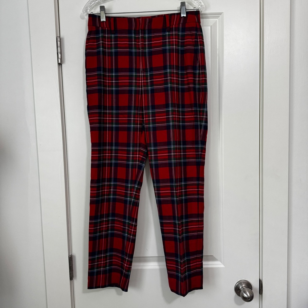Vineyard Vines 6 Red Plaid Straight Leg Pants Holiday Festive Preppy
